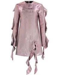 Ellery - Ruffled Long-Sleeve Mini Dress - Lyst