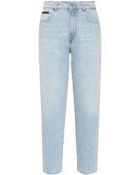 Philipp Plein - Vaqueros Rectos De Talle Alto - Lyst