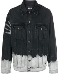 MSGM Dip Dye Denim Jacket in Black for Men | Lyst