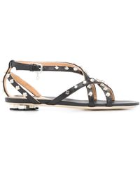 DSquared² - Maple Leaf Studded Flat Sandals - Lyst