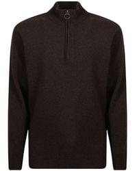 Barbour - Tartan-Patchwork Quarter-Zip Sweater - Lyst
