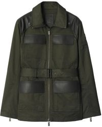 Burberry - Leather-Trim Field Jacket - Lyst