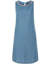 120% Lino - Crystal-Embellished Linen Mini Dress - Lyst