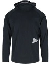 and wander - Felpa Con Cappuccio E Logo - Lyst