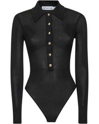 Self-Portrait - Cotton Bodysuit - Lyst
