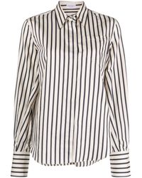 Brunello Cucinelli - Striped Long-sleeve Shirt - Lyst