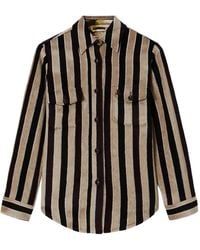 La DoubleJ - Striped-Pattern Chest-Pocket Jacket - Lyst
