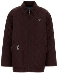 Prada - Giacca Trapuntata Con Zip - Lyst