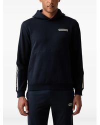EA7 - Logo-Tape Hooded Hoodie - Lyst
