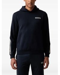 EA7 - Logo-Tape Hooded Hoodie - Lyst