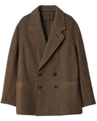 Lemaire - Double-Breasted Felted Coat - Lyst