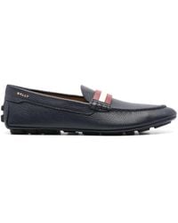 Bally - Mocassins Rayés En Cuir - Lyst
