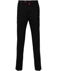 Kiton - Logo-embroidered Slim-fit Trousers - Lyst