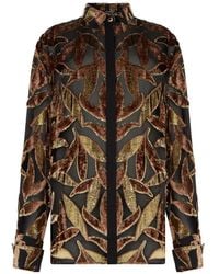 Roberto Cavalli - Doorzichtige Blouse Met Patroon - Lyst