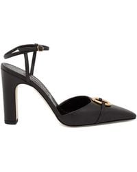 Manolo Blahnik - Pointed-Toe Buckled Leather Pumps - Lyst