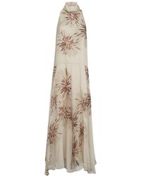 Brunello Cucinelli - Long Printed Dress - Lyst