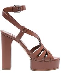 Casadei - Betty 120mm Leather Sandals - Lyst