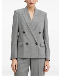 BOSS - Double-Breasted Wool Blazer - Lyst