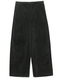 Bimba Y Lola - Dark- Corduroy Barrel-Leg Trousers - Lyst
