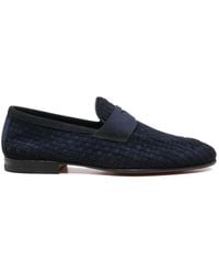 Santoni - Mocassins En Cuir À Bride Tressée - Lyst