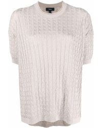 Theory - Cable-knit Short-sleeved Jumper - Lyst