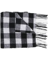 Woolrich - Check-pattern Fringed-edge Scarf - Lyst