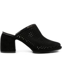 ADRIANNA FERETTI - Perforated Block-Heel Mules - Lyst