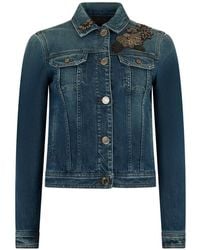 Moorer - Beaded Flap-Pocket Denim Jacket - Lyst