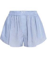 Alexander Wang - Gestreepte Shorts Met Elastische Tailleband - Lyst