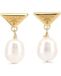 Prada - Symbole Pearl Earrings - Lyst