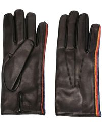Paul Smith - Artist Stripe Trim Leather Gloves - Lyst