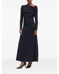 BOSS - Long-Sleeved Dress With Asymmetric Neckline - Lyst