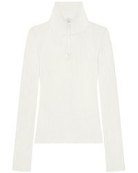 Courreges - Rib-Knit Zipped Sweater - Lyst