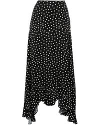 Stella McCartney - Asymmetric Polka-Dot Maxi Skirt - Lyst
