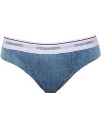 DSquared² - Logo-Waistband Denim-Effect Briefs - Lyst