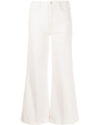 Mother Schlagjeans mit Gürtel - Weiß