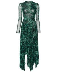 Diane von Furstenberg - Tiger-Print Asymmetric Dress - Lyst
