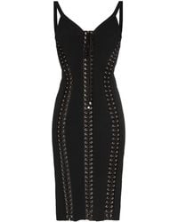 Dolce & Gabbana - Cady Sleeveless Lace-up Bodycon Dress - Lyst