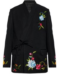 KENZO - Embroidered Wrap Blazer - Lyst