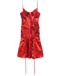 McQueen - Jurk Met Bloemen-Print En Veters - Lyst