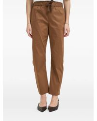 Semicouture - Drawstring-Waist Cropped Trousers - Lyst
