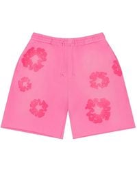 DENIM TEARS - Mono Cotton Wreath Shorts - Lyst