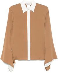 Max Mara - Camicia in seta colorblock - Lyst