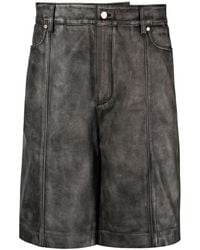 Han Kjobenhavn - Faded Straight-leg Leather Shorts - Lyst