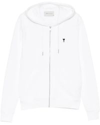 Ami Paris - Logo-Embroidered Hoodie - Lyst