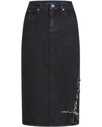 Karl Lagerfeld - Jupe En Jean À Détail De Laçage - Lyst