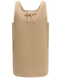 Miu Miu - Waxed Double Wool Dress - Lyst