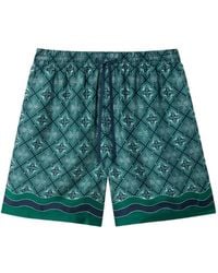 CASABLANCA - Geometric-Print Silk Shorts - Lyst