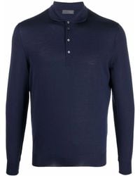Drumohr - Long-Sleeved Merino Polo Shirt - Lyst