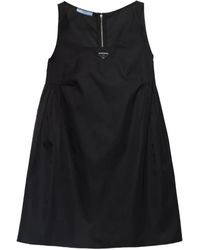 Prada - Triangle-Logo Mini Dress - Lyst
